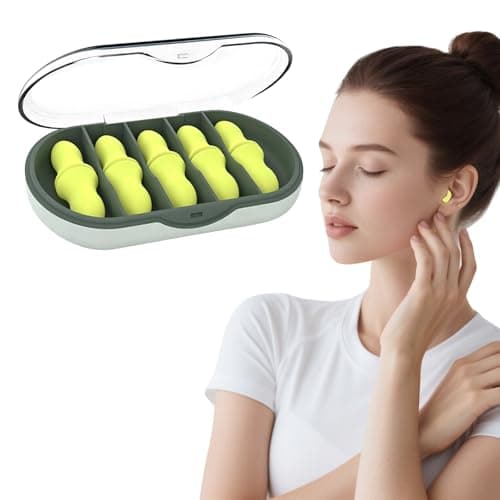 10PCS Reusable Slow Rebound Foam Earplugs, Portable Noise Reduction Earplugs for Sleeping, Shooting, Travel (Yellow)|Shooting and Daily Noise Reduction