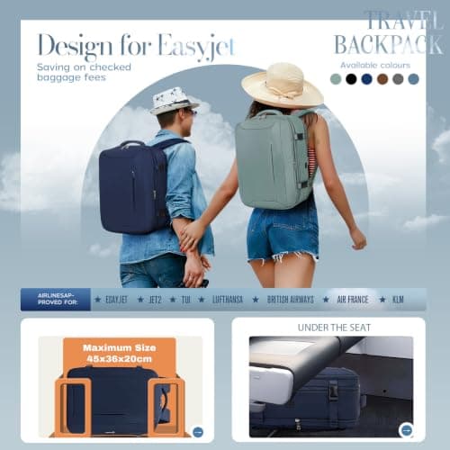 Xkdoai for Easyjet Cabin Bag 45x36x20,Backpack with TSA Approved Clear Bag — view 2
