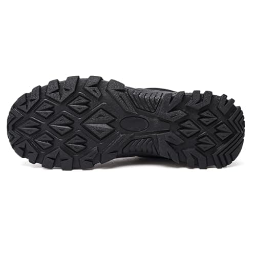 HaloTeam Trekking Shoes Mens Outdoor Travelling Walking Shoes Non-Slip Lace-up Hiking Boots,Black Red,8.5 UK — view 3