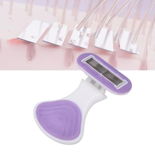 Maqulae Women Travel Mini Shaving Kit, 6 Layer Cutters Portable Travel Shaving Kit with Foldable Non Slip Handle 3 Refills, for Smooth Hair Removal (Purple) — view 6