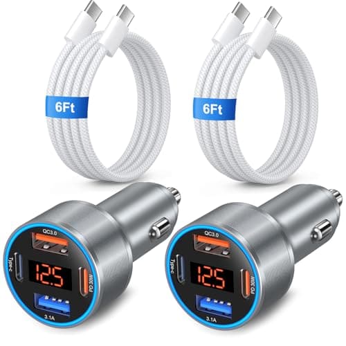 65W Multi Port Car Charger USB C Fast Charge for iPhone 17/16/15/14 Pro Max