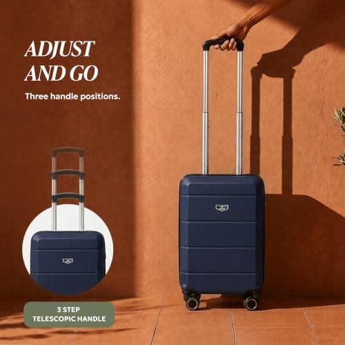 LUGG - Jetset 40cm Suitcase - 40x30x20cm- Ryanair Compatible - Underseat Size - Hard Shell ABS - Spinner & Removable Wheels - Lightweight Travel Luggage- Midnight Blue — view 5