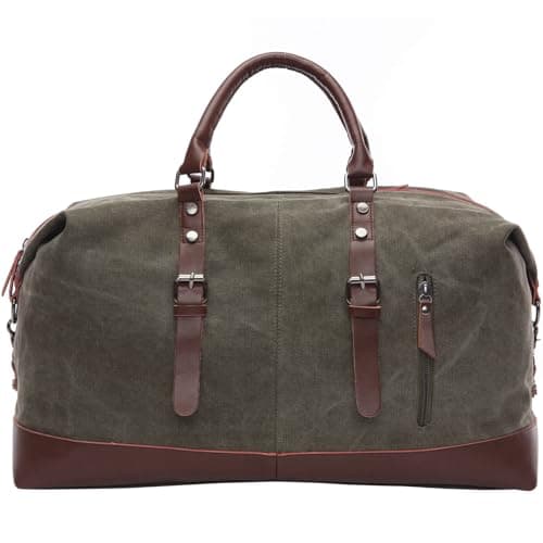 Canvas Duffle Bag 40-50L Large Capacity Travel Bag, Gym Duffle Bag Multi-Functional Shoulder, Hand, and Crossbody Carry Weekend Bag for Men and Women — view 2