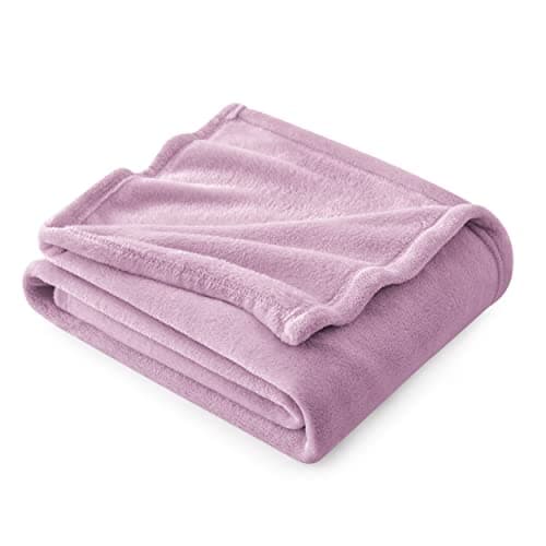 Bedsure Fleece Throw Blanket for Bed - Flannel, Light Purple, 150x200 cm