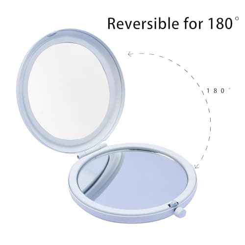 QUSTGO Compact Mirror, Pocket Travel Makeup Mirror for Purse, Metal Round Shell, 2-Sided 1X/2X Magnifying, Portable, Folding, Handheld, White, 4 Pack — view 4