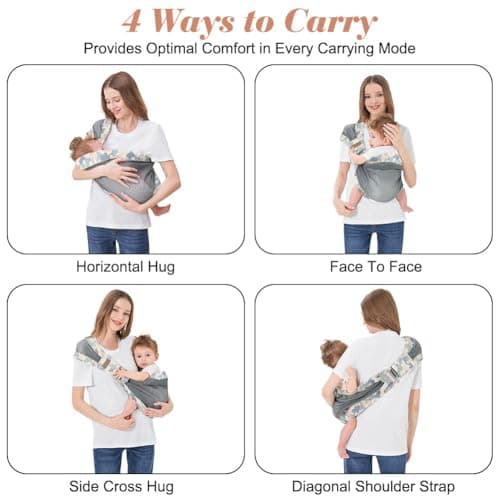 AUYAO Baby Sling Carrier Portable Toddler Sling Thick Shoulder Strap 3D Mesh Wrap Sling Wrap Baby Carrier Adjustable Baby Hip Sling Carrier for Newborn Up to 0-36 Month(Camouflage Pattern) — view 5