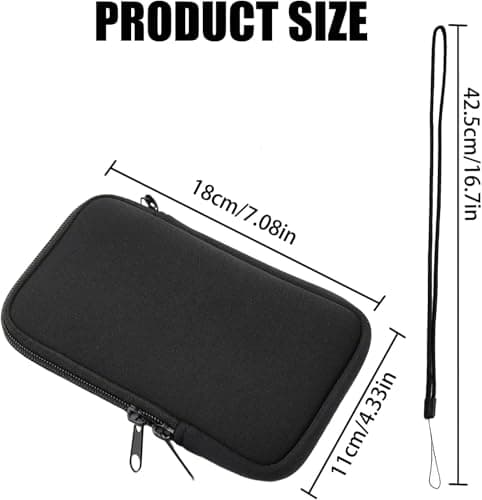 Zhenghebuy Neoprene Phone Pouch,Phone Sock Protects,Mobile Sleeve Case with Zipper,Universal Shock Sock with Neck Lanyards Straps(Black) — view 5