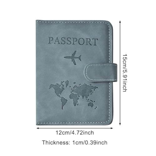 Haluway 3 Pcs Passport Holder Cover, PU Leather Travel Wallet with RFID Blocking, 9-Pocket Passport Organiser for Cards, Tickets, Boarding Passes & SIM Cards, Travel Accessories for Men & Women — view 2