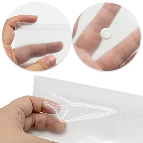 10 PCS Pack Document Wallets 33×23 cm，A4 Plastic Wallets, 10 Pack Clear Folders Plastic File Folder for School, Home, Office, Travel and Stationary Supply — view 3