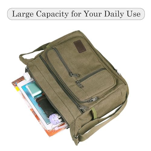 BOMKEE Canvas Crossbody Messenger Bags Vintage Shoulder Satchel Bag — view 3