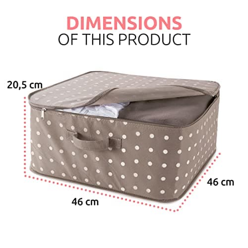 Compactor Clothes Storage Bag with Zip, Foldable Cupboard and Wardrobe Storage Organiser, Large Dustproof and Waterproof Underbed Storage and Clothes Storage Organiser, Rivoli Range, Brown/White — view 4