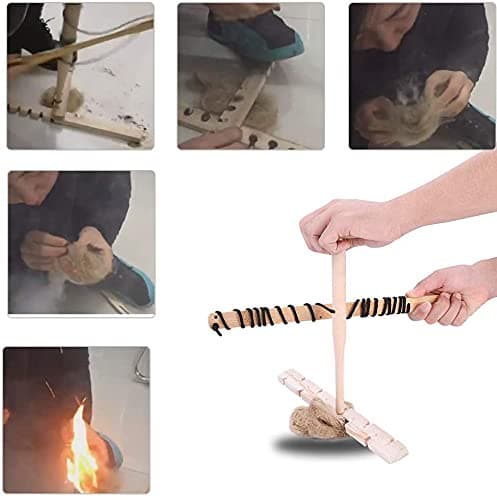 Namvo Bow Drill Kit Fire Starter Primitive Wood Survival Practice Friction Fire Tool Scout Outdoor Activity Kits Funny Primitive Survival Accessory for Teaching Outward Bound Training — view 4