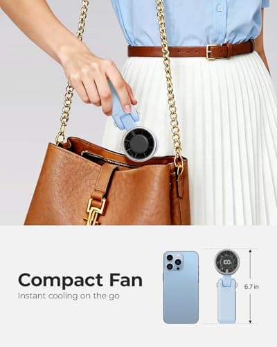 Bearwind Portable Handheld Turbo Fan, 5-Speed High Airflow, 4000mAh Battery — view 6
