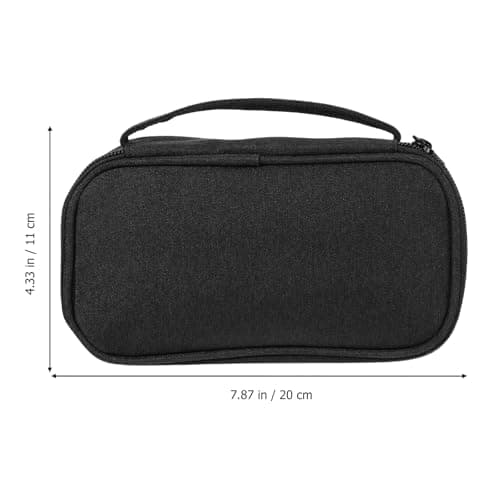 FUOYLOO Portable USB Cable Organizer and Storage Case for Earphones and Chargers, Lightweight Oxford Cloth Bag Suitable for Travel with Power Bank and Charger Accessories Black — view 2