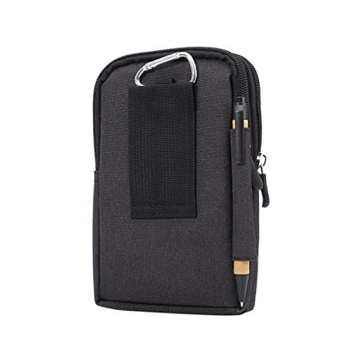 Cell Phone Waist Belt Bag Men, Vertical Smartphone Belt Clip Pouch Black — view 3