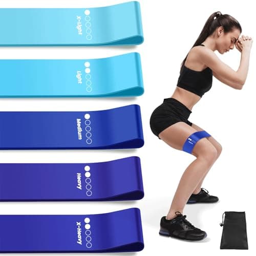Resistance Bands, Set of 5 Skin-Friendly Exercise Band for Women & Men,Blue