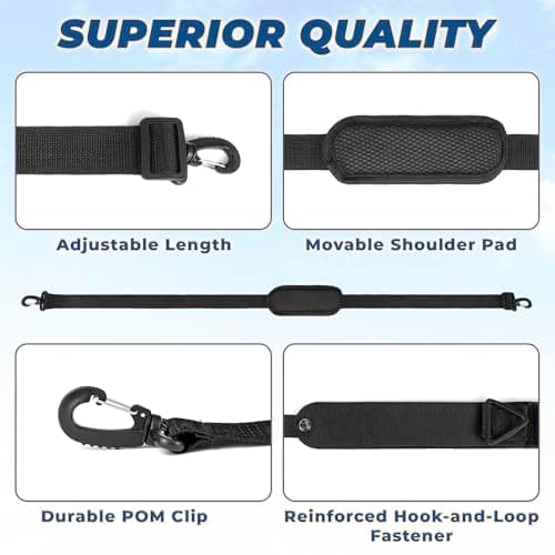 Mata1 - Ski Strap & Pole Carrier - Black - Adjustable Shoulder Strap to Carry Skis & Poles with Ease - Comfortable with Padded Shoulder Sling - Perfect for Men, Women & Kids — view 4