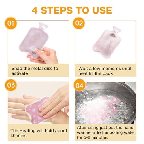 Hand Warmers Reusable 6pcs, Kizozo Instant Hand Warmers Click, Pocket Warmers, Gel Click Heat Pads, Winter Gift for Children Women Man — view 4