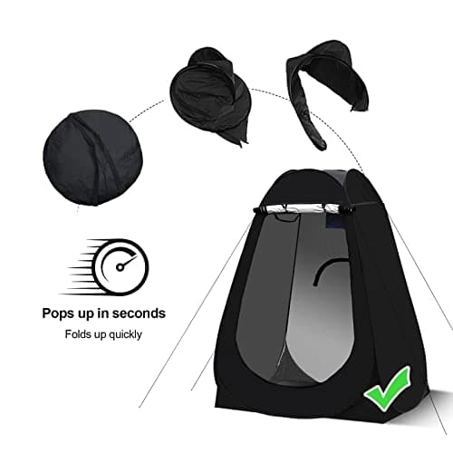 LEMROE Pop Up Tent Portable Privacy Shelter for Camping Shower 150CM Black — view 5