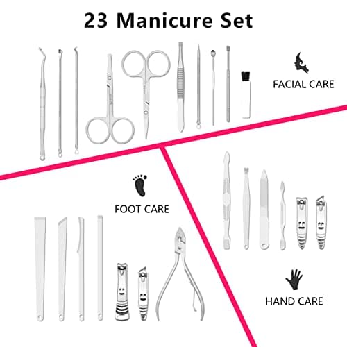 Uliya Manicure Set Professional Nail Clipper Kit Pedicure Tools (Pink) — view 2