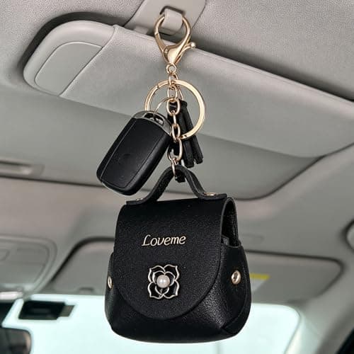 CRFFZ Earphones Organiser Bag Chain Faux Leather Keyring for Backpacks Schoolbag Purse Travel Earphone Bag — view 5