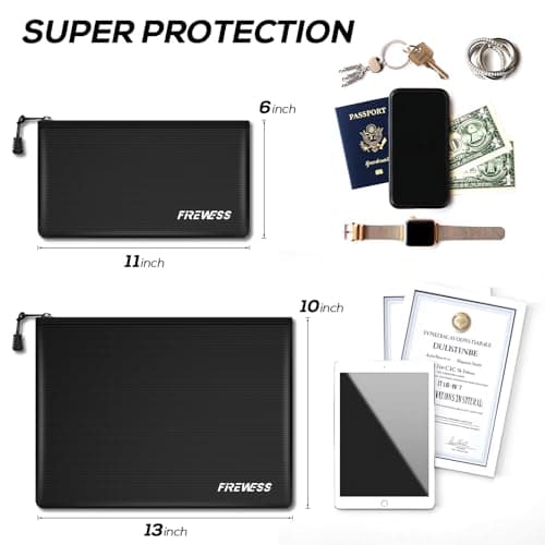 Fireproof Document Bag - 2 Pack 34cm x 25cm and 28cm x 15cm Non-Itchy Fireproof Money Bag, Waterproof Zipper Holder for Valuables, Fire & Water Resistant Safe Pouch for File,Cash,Passport,Keys — view 4