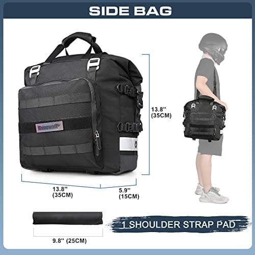 Rhinowalk Motorcycle Saddle Bag Waterproof 20L Motor Side Saddlebags Quick Release Pannier Bag Motorcycle Accessory — view 2