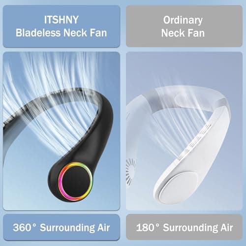 TSHINY Bladeless Neck Fan, Portable Fan, 4000mAh Cooling Hanging Neck Fan — view 5