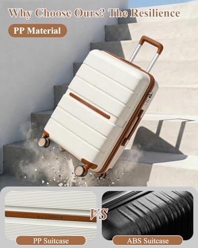 British Traveller Medium Suitcase, Lightweight Hard Shell Luggage — view 5