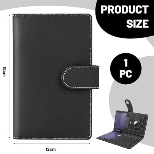 Glamoreal Passport Holder for Travel Family, Genuine Leather Passport Wallet with AirTag Slot, RFID Blocking Travel Document Organizer for Women & Men, Airport Essentials, Family Travel Gift (Black) — view 2