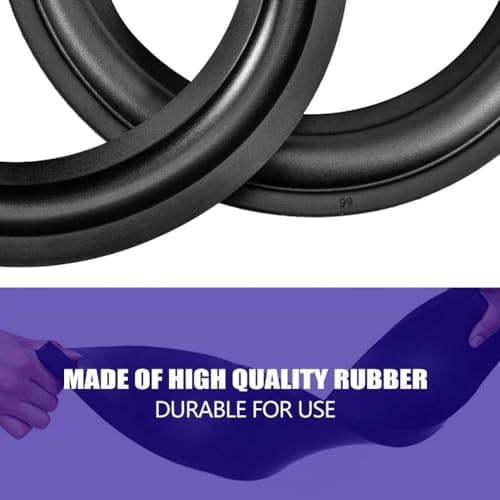 Perforated Rubber Speaker Foam Edge, 2pcs 6 inch/156mm Surround Rings Replacement Parts for Speaker Repair or DIY (Black) — view 2