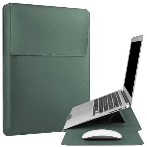 HoYiXi 15.6" Laptop Sleeve-Compatible with MacBook Pro 16/15.4'' MacBook Pro 15, Mac Air 15 - Waterproof Soft 15 16 inch pc case for HP, Dell, Acer, Asus,15 inch laptop case,Green