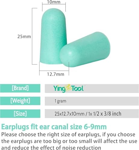 60 Pairs Ultra Soft Foam Ear Plugs, 38dB SNR Noise Reduction Earplugs for Sleeping Hearing Protection Travel Study Concentration Construction Site (Green, One Size) — view 3