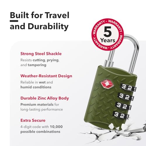 NovLock TSA Padlock for Suitcases, TSA Approved Luggage Locks for Travel — view 6