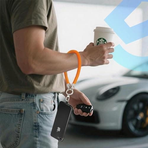 YIMATEECO Cell Phone Lanyard Built-in USB C to USB C Charging Cable, 2 in 1 Phone Wrist Strap Support 65W Fast Charging & Data Transfer, Anti Theft Strap for Travel/Commuting (BFF Matching Set, 2Pcs) — view 6