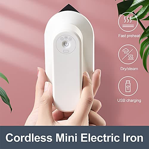 Portable Cordless Iron Rechargeable 30 Second Fast Heating Touch Up Ironing for Home Travel White ABS Aluminum 141 x 71 x 71 mm 1 Unit — view 5