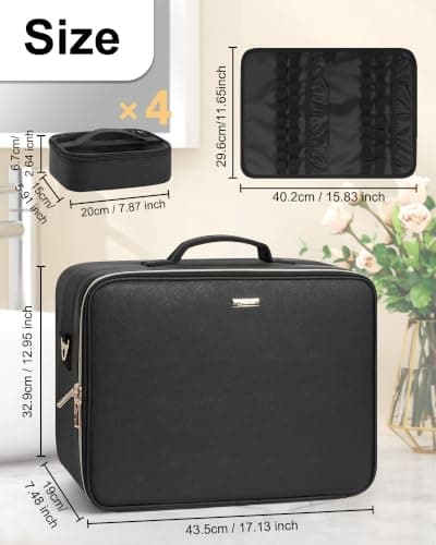 Relavel Extra Large Makeup Bag,Professional Makeup Case — view 5