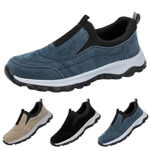 Slip On Trainers Men Walking Shoes with Arch Support, Lightweight Mesh Lining Hiking Shoes, Wide Toe Non-Slip Work Trainers, Waterproof Mountain Trekking Athletic Trainer, Travelling, Camping — view 5