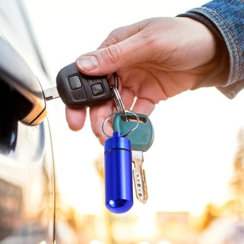 Portable Pill Keychain - 1.97in Metal Pill Box | Waterproof Pills Case — view 4
