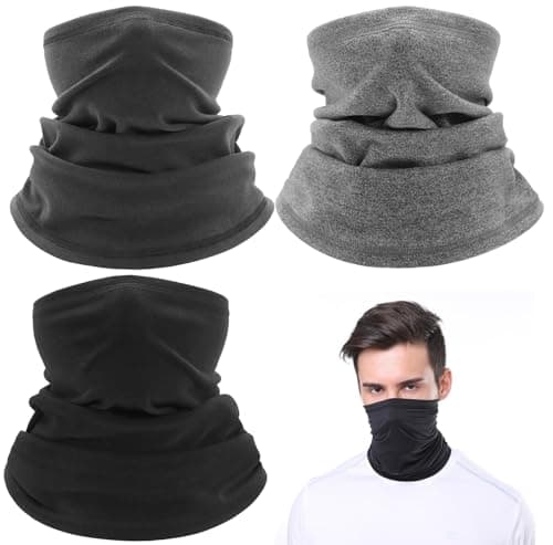 MUNSKT 3Pcs Unisex Neck Warmer, Winter Neck Warmer Scarf, Multifunctional Cycling/Windproof Neck, Ski Mask, UV/Dust Protection Mask, Face Cover for Men Women One Size