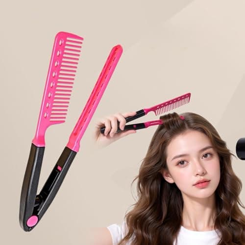 Hair Straightener Comb V Shaped Styling Smoothing Brush — view 2