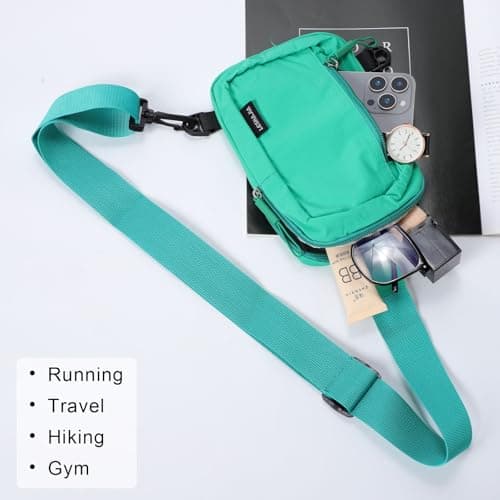 Mayoii Small Crossbody Bag for Women & Men– Lightweight Hiking Sling Bag, Ideal for Travel, Outdoor, Sports, Walking (Turquoise) — view 6