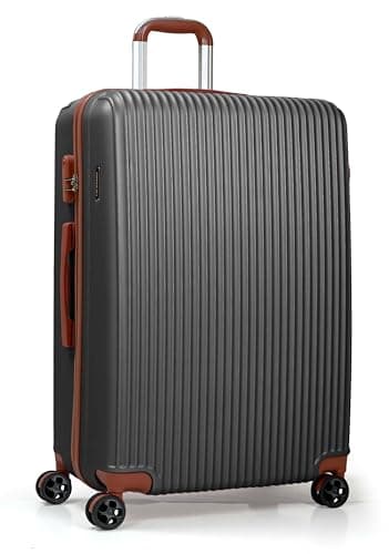CALDARIUS Hardshell Luggage | Durable Suitcases | Lightweight & Secure with Combination Lock | Smooth 4 Dual Spinner Wheels | Ideal Travel Bag & Luggage Sets (Grey, Large 28")