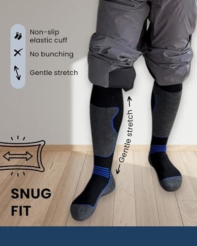 ThreadCo Mens Ski Socks - Long Thermal Anti-Blister Socks (4pk, UK 6-11) — view 5