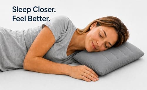 Dovishire Ultra Thin Low Loft Pillow for Sleeping – 2cm (0.79") Slim Low Profile Pillow for Stomach Sleepers and Back Sleepers, Soft Breathable Neck Support Cushion for Travel, Camping & Home, Gray — view 6