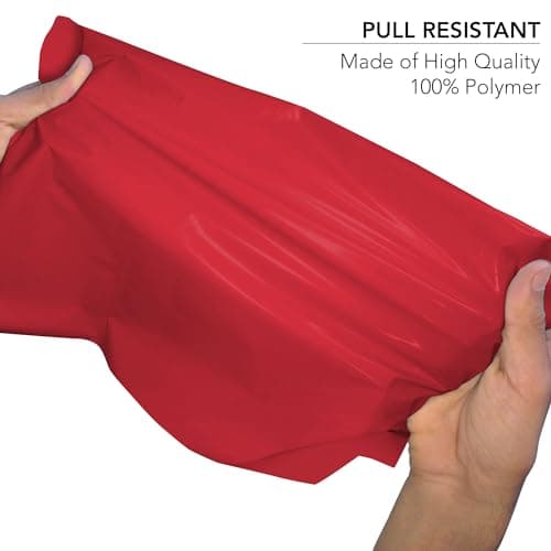 iSOUL Poly Mailer Bags 12x16 Self-Seal, Shipping Envelopes Strong, Waterproof, Tamper-Proof Polythene Packaging for Clothes, Bedding & Parcel Bag Shipping Post Bag Envelopes 50 Pack Red — view 4