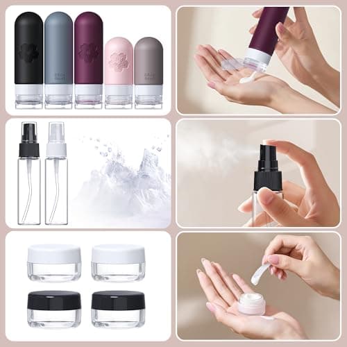 20 Pack Travel Bottles for Toiletries, CAA Approved Silicone Travel Size Toiletries, Travel Essentials Leak Proof Refillable Travel Containers — view 4