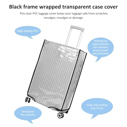 3Pcs Clear Suitcase Covers Protectors, 20/24/28inch PVC Luggage Cover, Waterproof Scratch Dust Resistant Travel Luggage Protector Cover Wheeled Suitcase Protective Dust Cover for Suitcases Travel — view 5