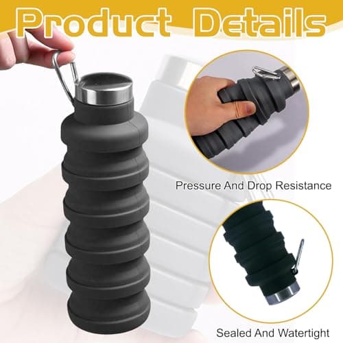 Plurvian Collapsible Water Bottle | BPA-Free, Foldable Travel Water Bottle for Hiking, Camping, and Outdoor Activities — view 3