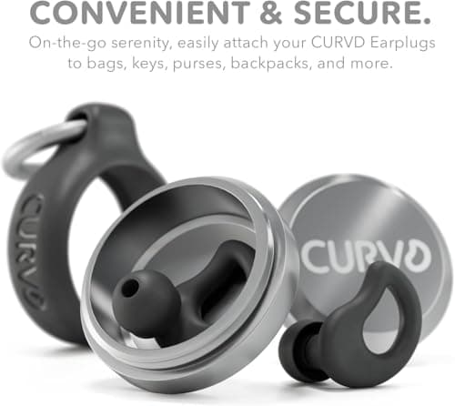 CURVD Everyday Earplugs + Case Clip Bundle, The Perfect earplug for Sleep, Travel, Noise Sensitivity/canceling + Case Clip Package Portable Waterproof Container & Silicone Sleeve for Ear Plugs(Black) — view 2